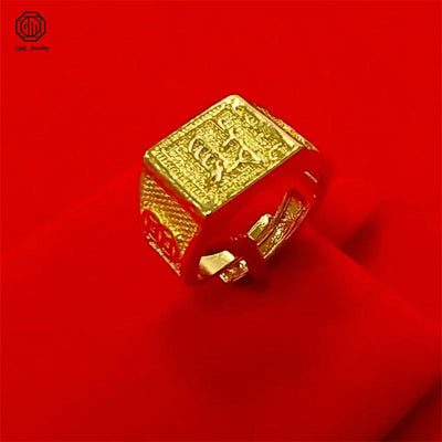 Sand Gold Adjustable Wide Band Ring