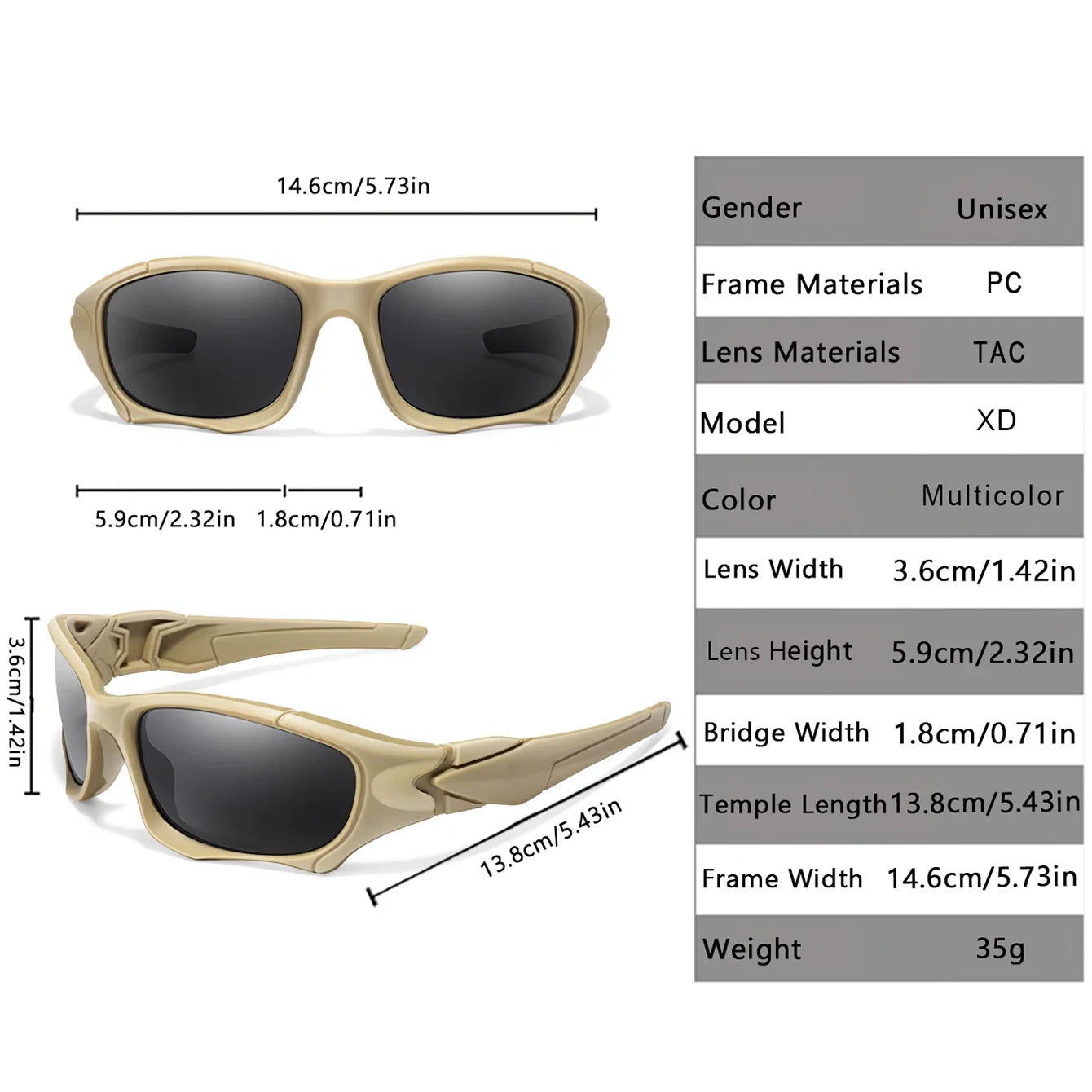 Polarized Fishing Sunglasses for Men Women Classic Camouflage Shades with UV Protection for Outdoor Driving Cycling Hiking