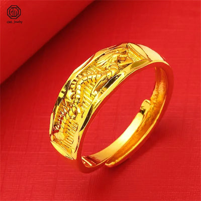 Sand Gold Adjustable Wide Band Ring