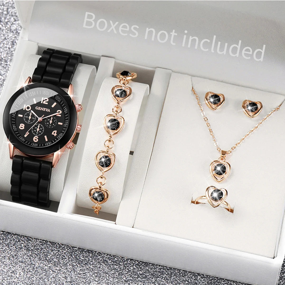 Women Fashion Silicone Watch Set