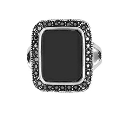Vintage Rose Flower Rhinestone Ring