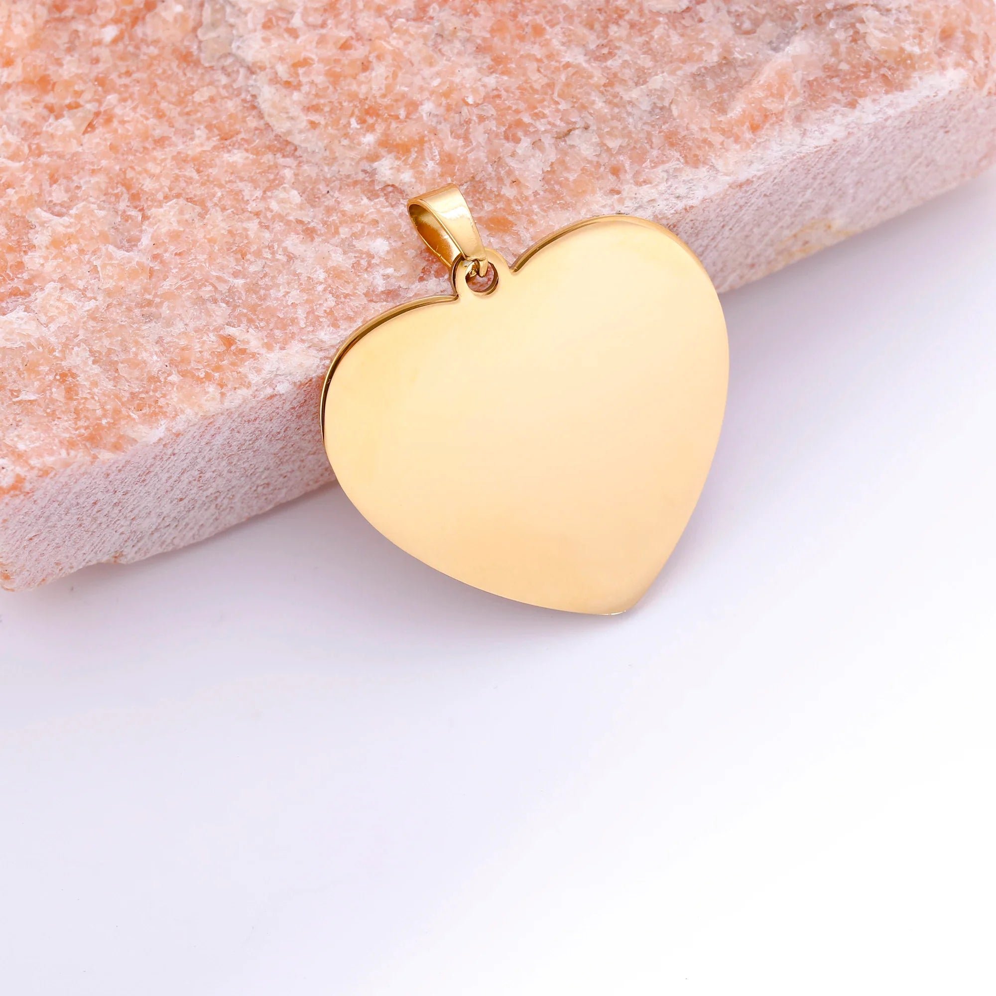 Stainless Steel Heart Tag Charms