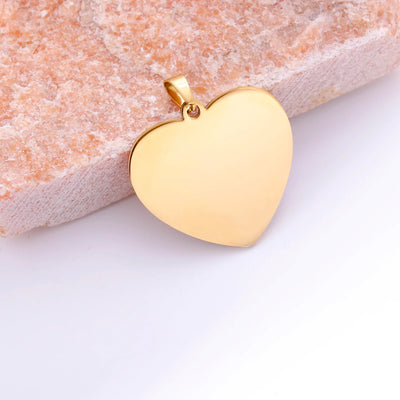 Stainless Steel Heart Tag Charms