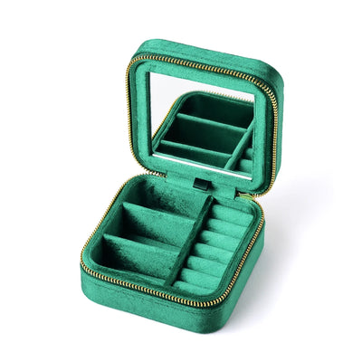 Vintage Velvet Travel Jewelry Box