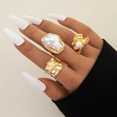 Tocona Luxury Imitation Pearl Rings