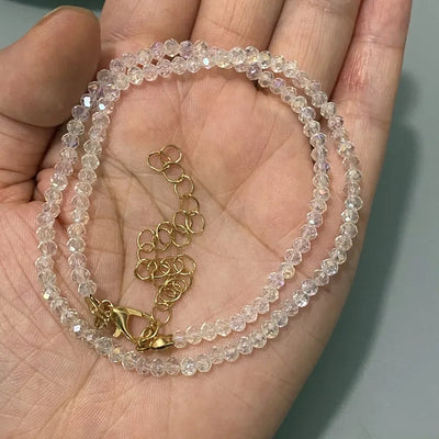 Black Clear Beaded Choker Necklace