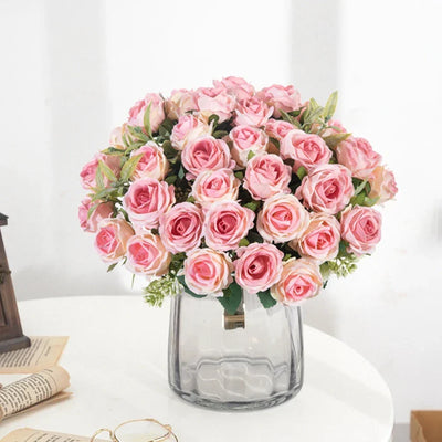 Silk White Rose Flower Bundle