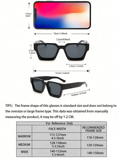 Unisex Square Frame Fashion Sunglasses