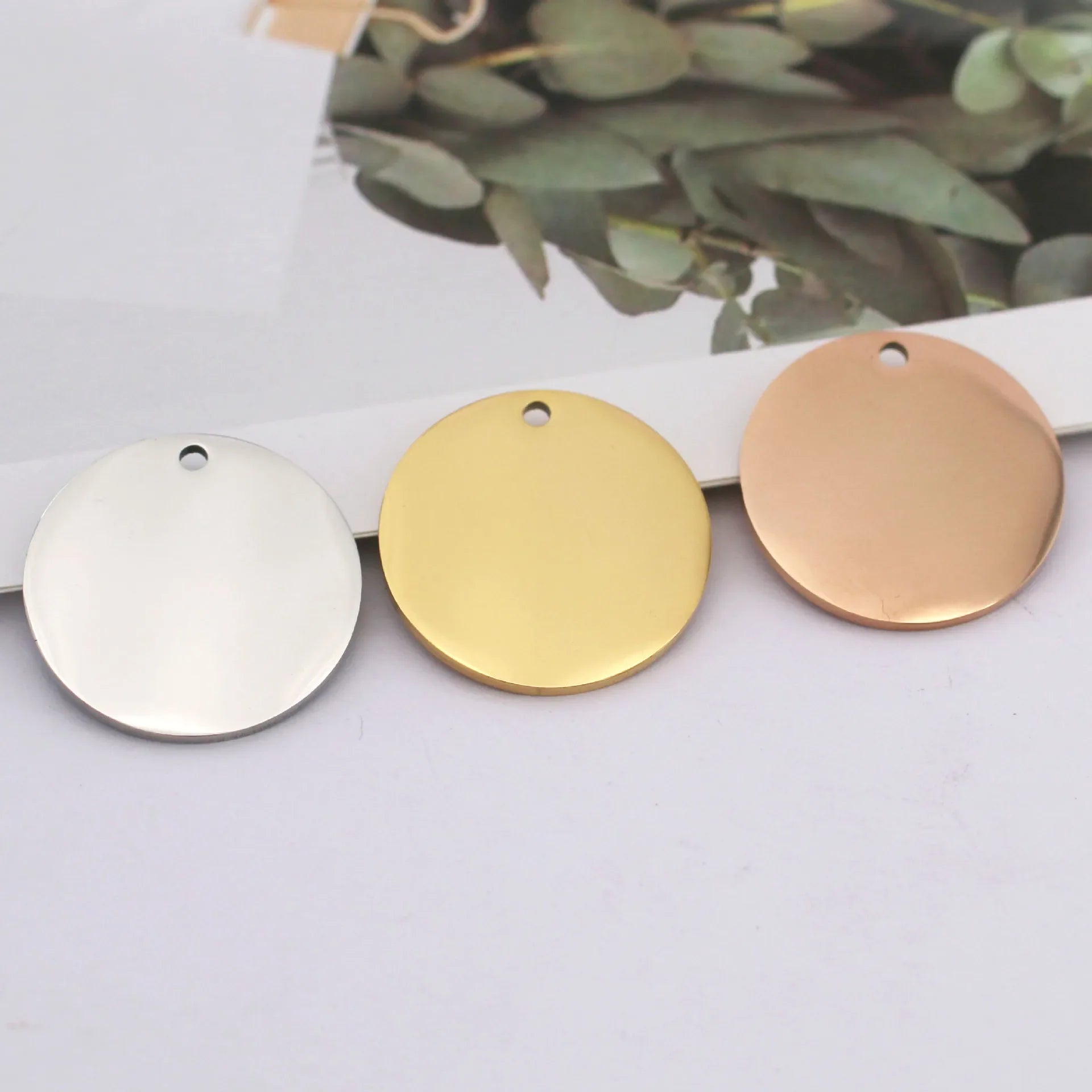 DOOYIO Stainless Steel Circle Charms