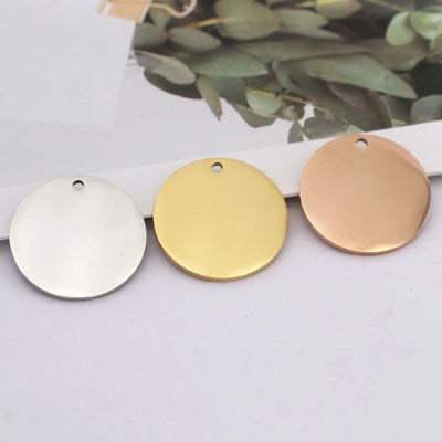 DOOYIO Stainless Steel Circle Charms