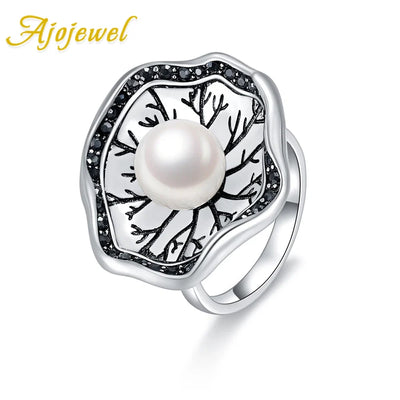 Vintage Rose Flower Rhinestone Ring