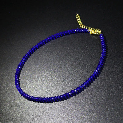 Black Clear Beaded Choker Necklace