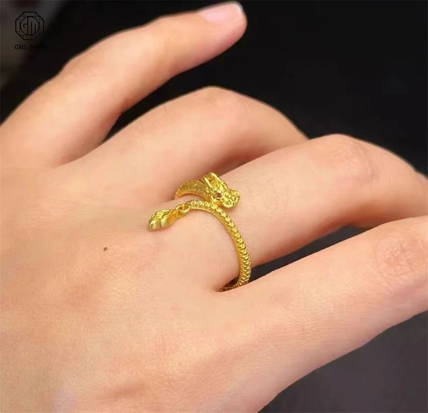 Sand Gold Adjustable Wide Band Ring