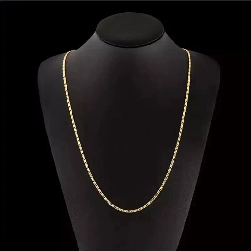 18K Gold Side Chain Necklace