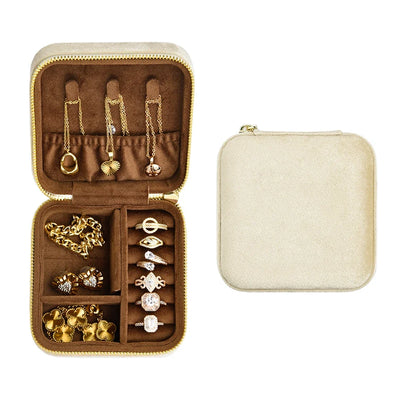 Vintage Velvet Travel Jewelry Box