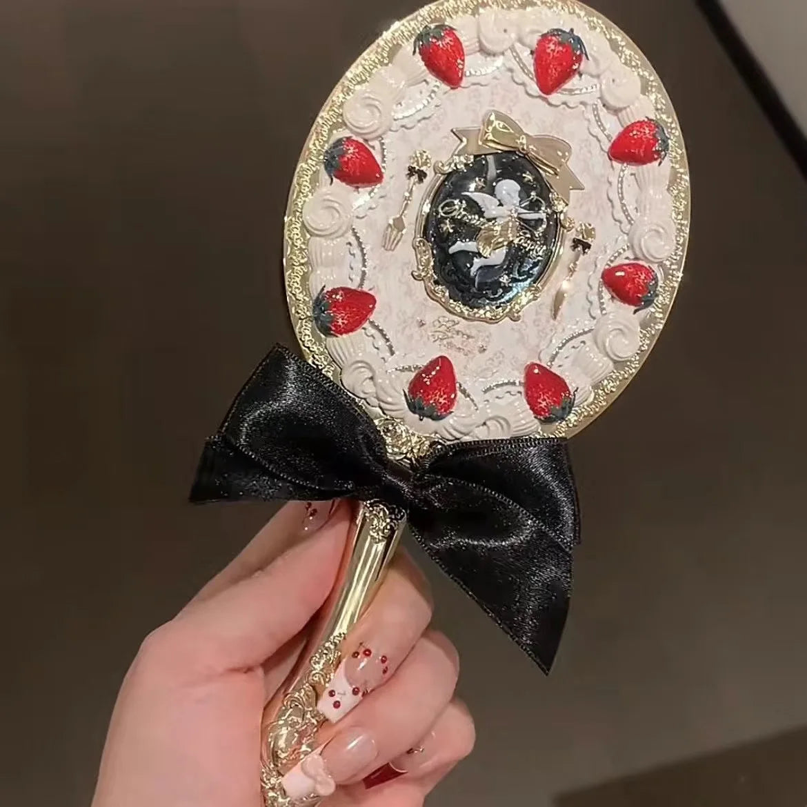 Flower Knows Angel Bunny Hand Mirror