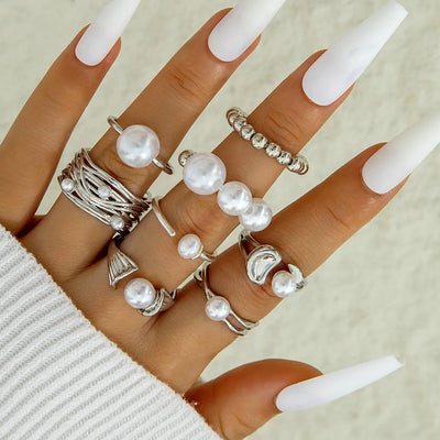 Tocona Luxury Imitation Pearl Rings