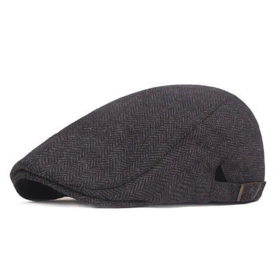 Men Retro Herringbone Newsboy Cap