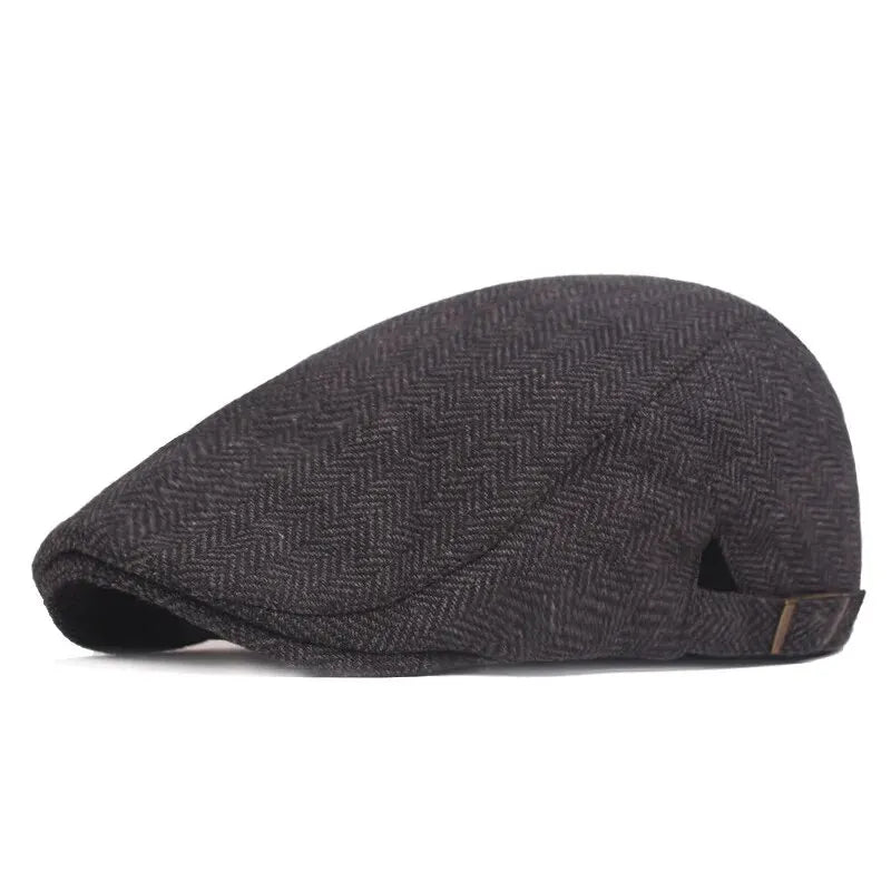 Men Retro Herringbone Newsboy Cap