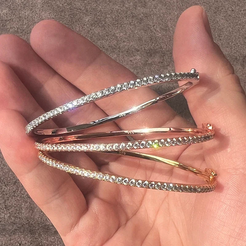 925 Sterling Silver Rose Gold Bangle