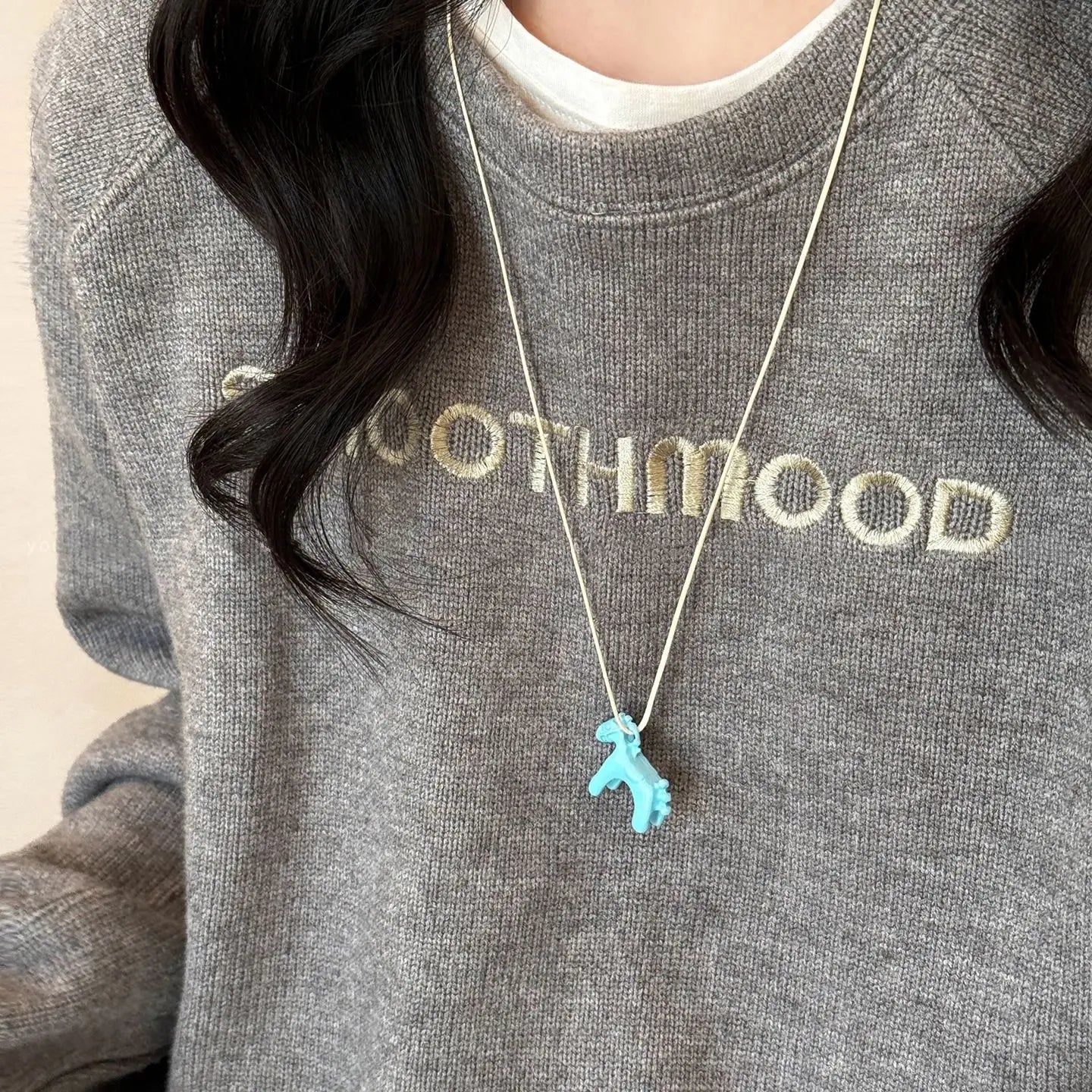 Colorful Horse Pendant Long Necklace