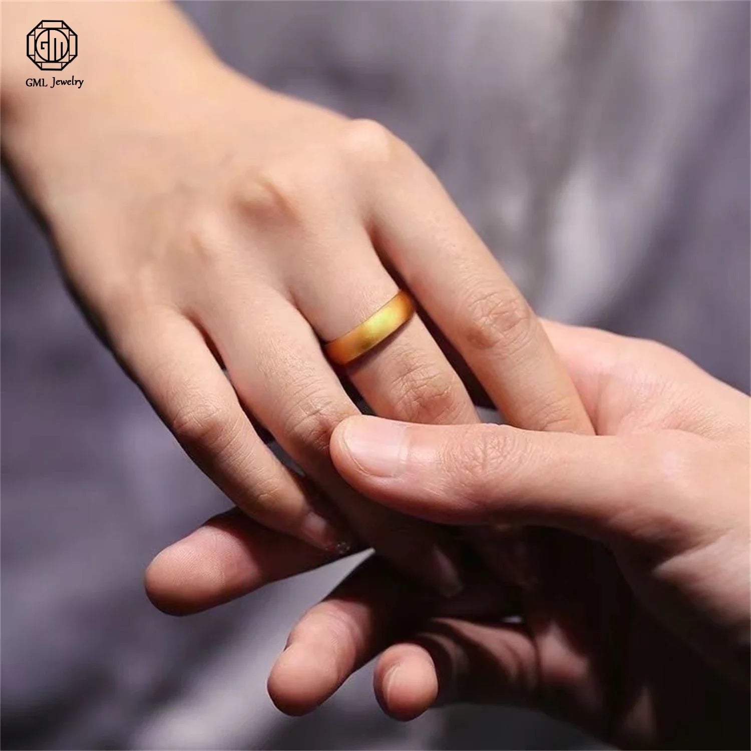 Sand Gold Adjustable Wide Band Ring