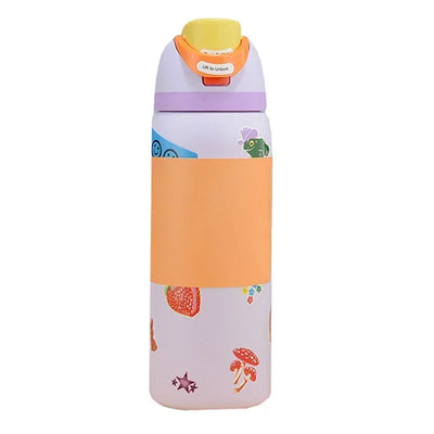 Owala BPA-Free insulated Straw Water Bottle - Flower Black