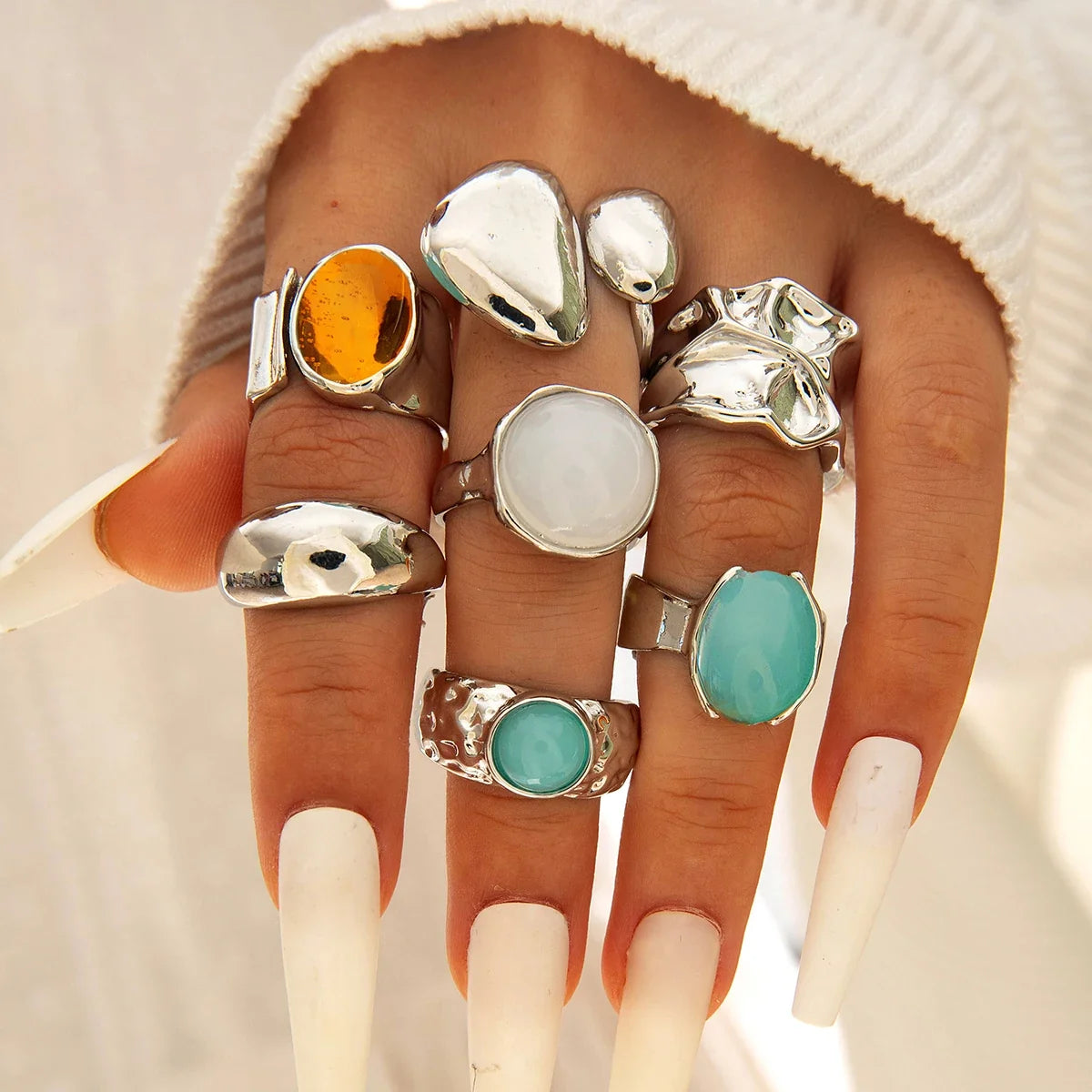 Tocona Luxury Imitation Pearl Rings