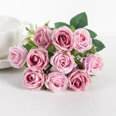 Silk White Rose Flower Bundle