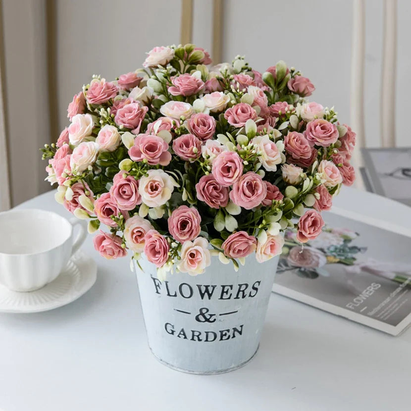Silk Rose Bouquet Floral Decor