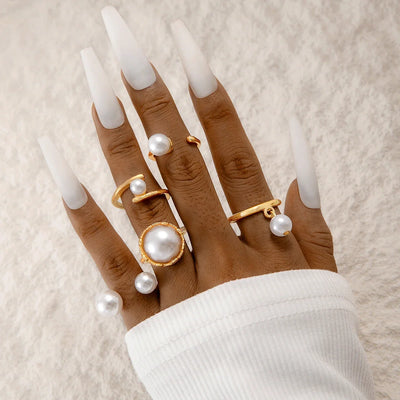 Tocona Luxury Imitation Pearl Rings