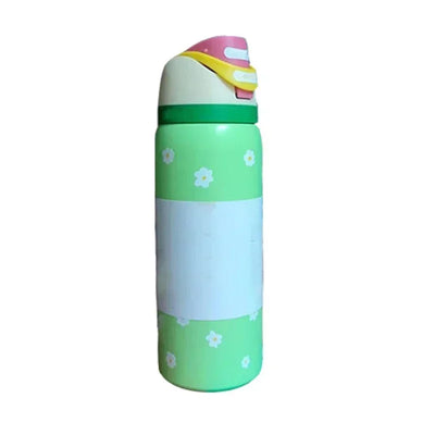 Owala BPA-Free insulated Straw Water Bottle - Flower Black