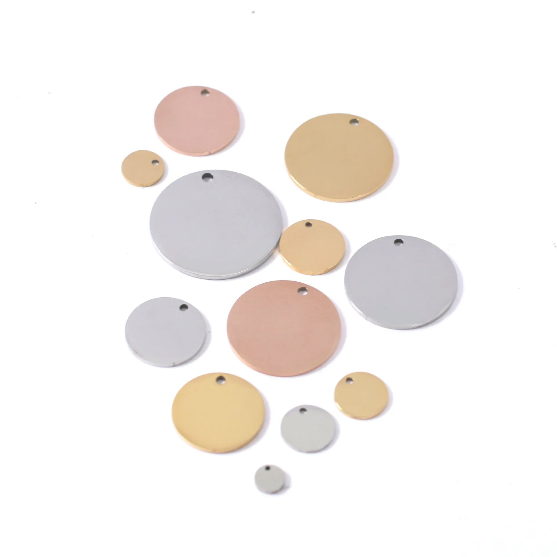DOOYIO Stainless Steel Circle Charms