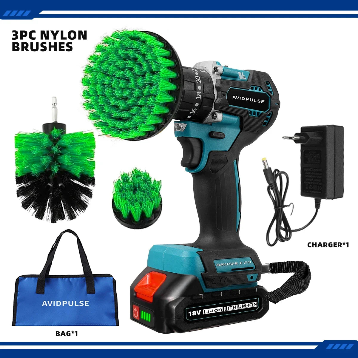 AvidPulse Brushless Cordless Electric Drill