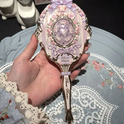 Flower Knows Angel Bunny Hand Mirror