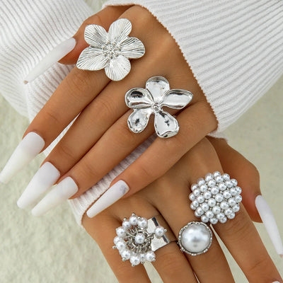 Tocona Luxury Imitation Pearl Rings