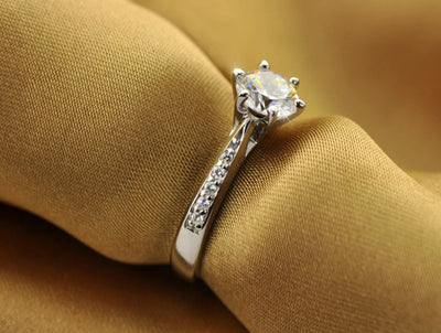 925 Sterling Silver Classic Diamond Ring