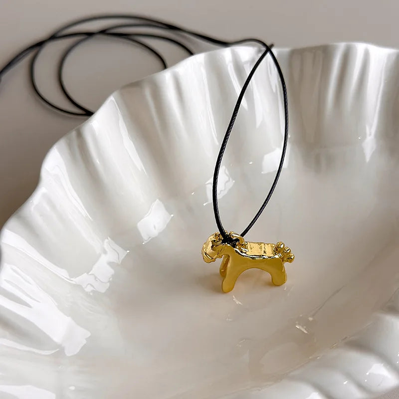Colorful Horse Pendant Long Necklace