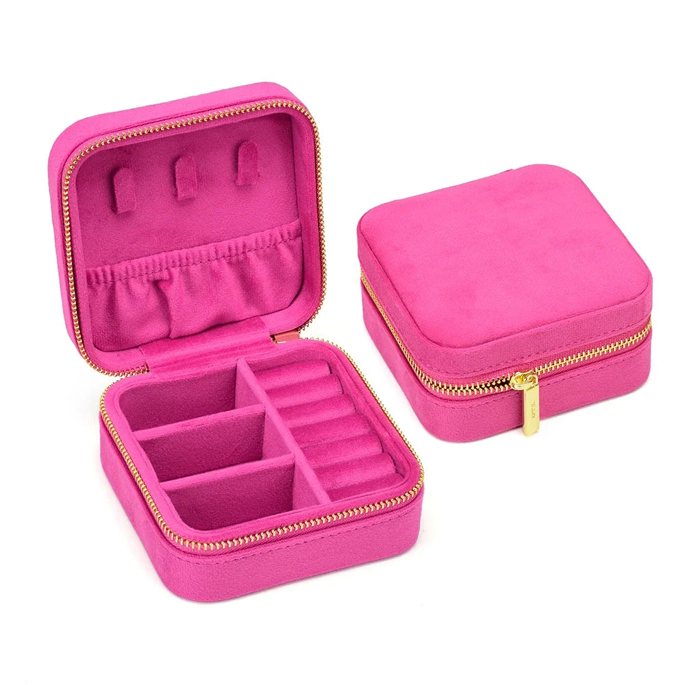 Vintage Velvet Travel Jewelry Box