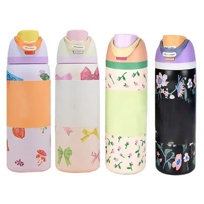 Owala BPA-Free insulated Straw Water Bottle - Flower Pink
