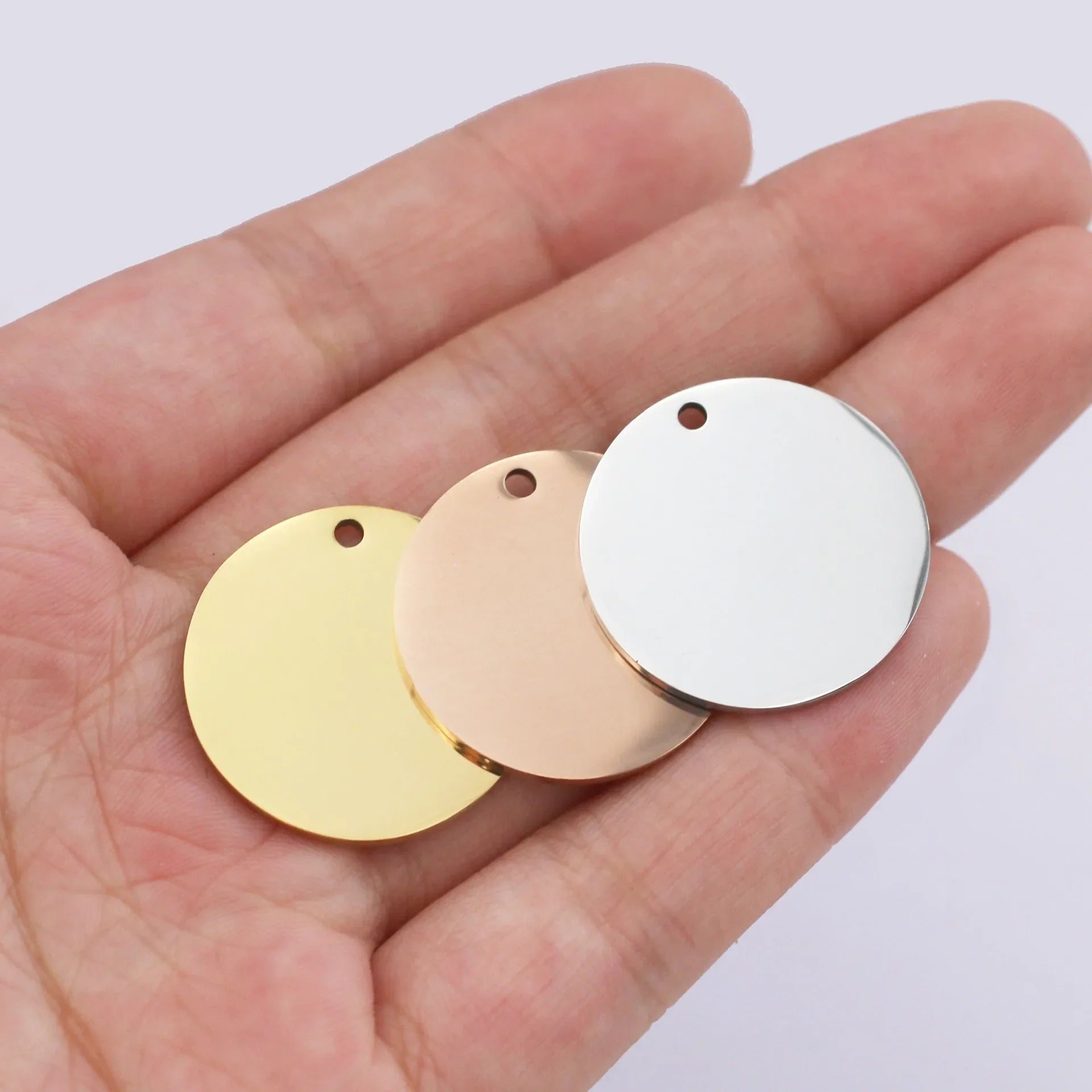 DOOYIO Stainless Steel Circle Charms