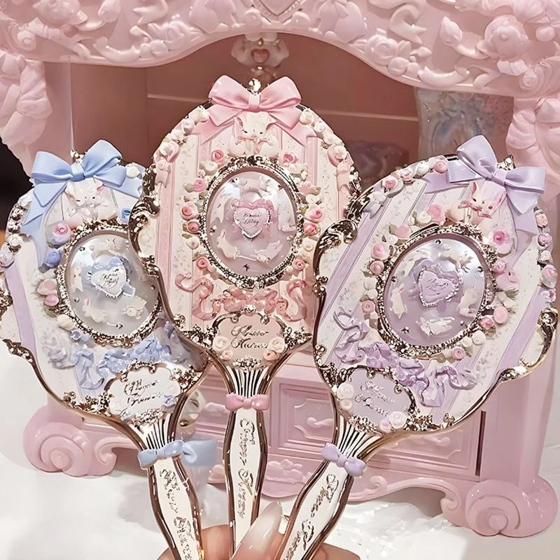 Flower Knows Angel Bunny Hand Mirror