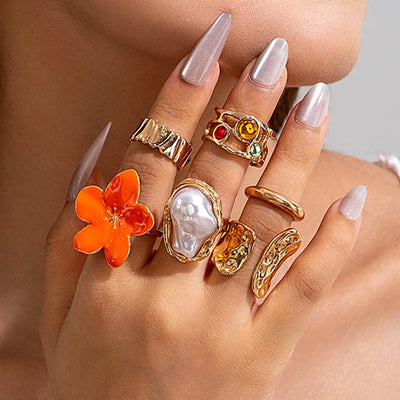 Tocona Luxury Imitation Pearl Rings