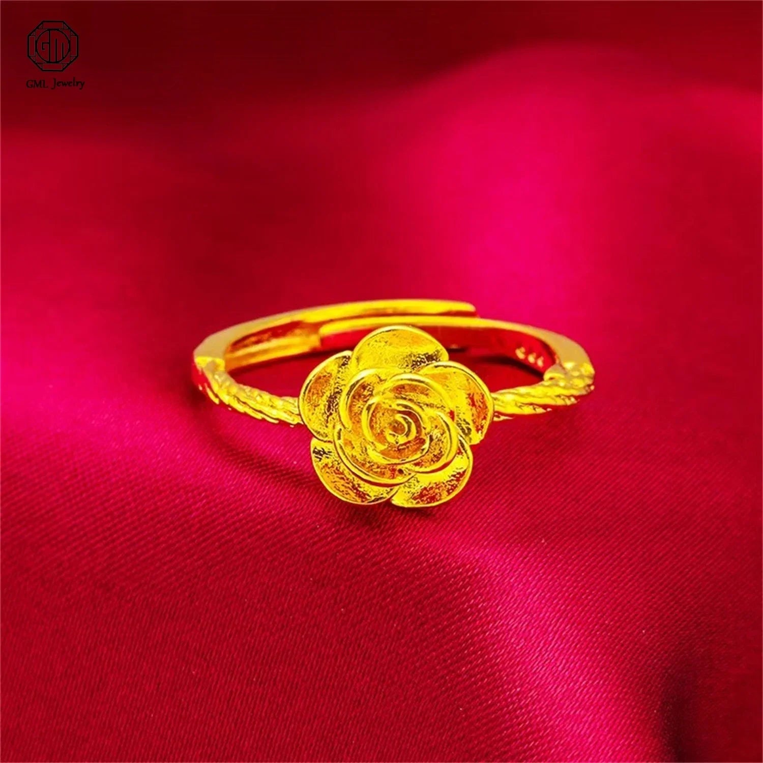 Sand Gold Adjustable Wide Band Ring