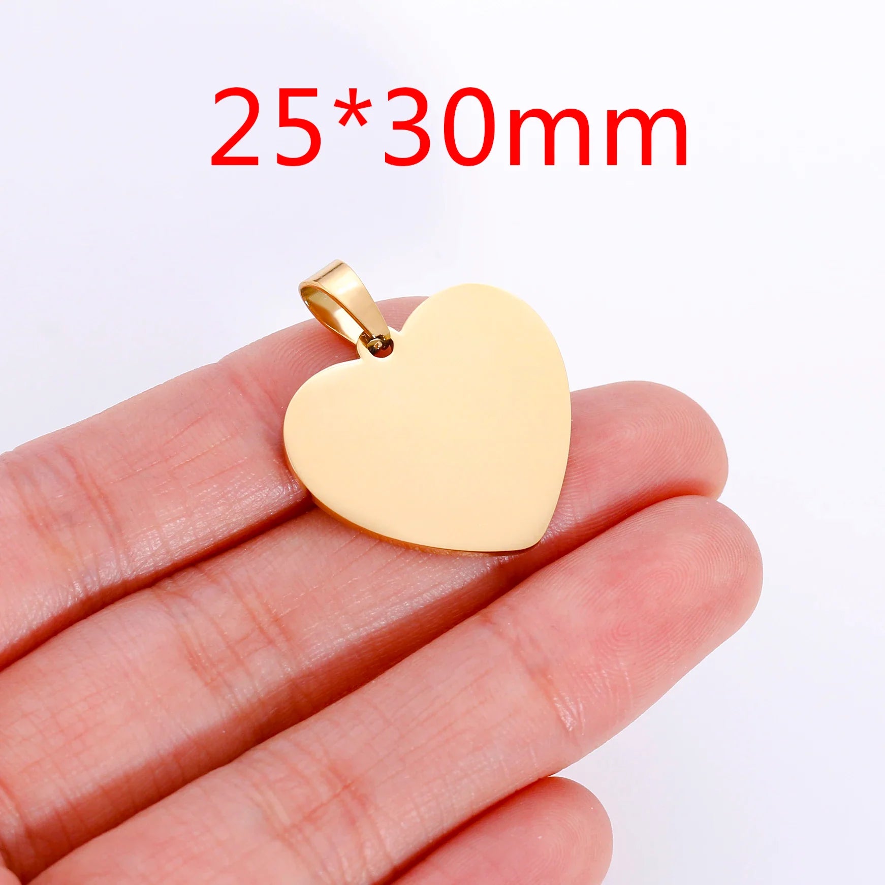 Stainless Steel Heart Tag Charms