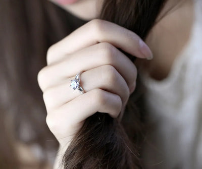 925 Sterling Silver Classic Diamond Ring