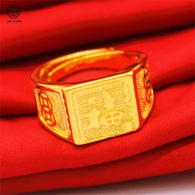 Sand Gold Adjustable Wide Band Ring