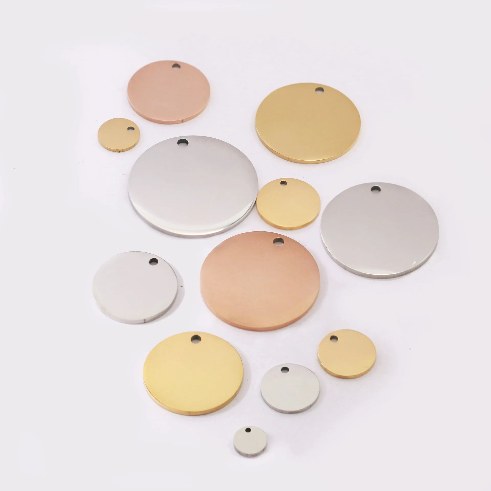 DOOYIO Stainless Steel Circle Charms