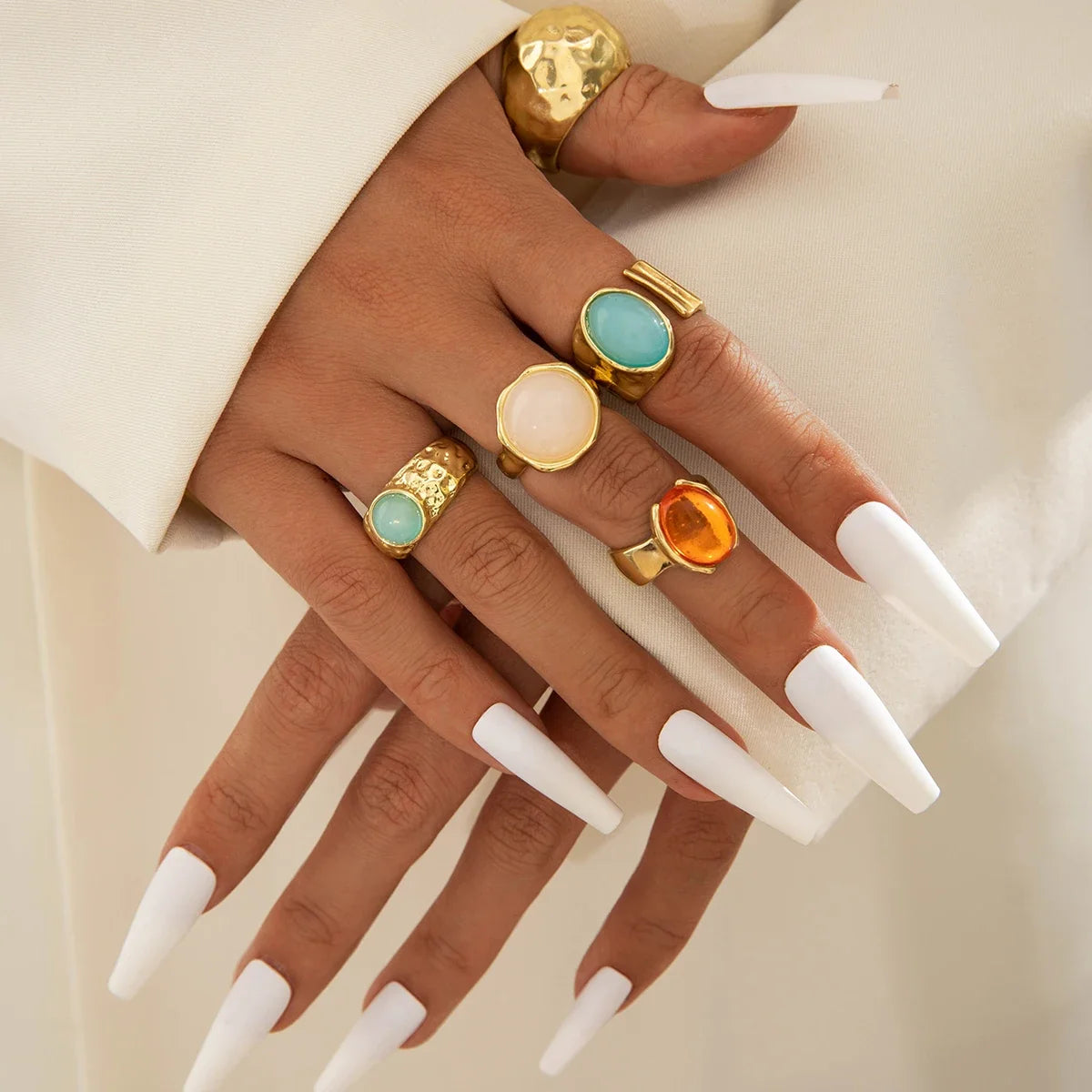 Tocona Luxury Imitation Pearl Rings