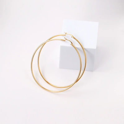 Gold Stainless Steel Hoop Earrings